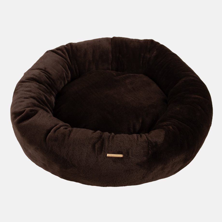 Calming Anti-Anxiety Donut Bed With Removable Covers in Dusk Faux Fur by Lords & Labradors