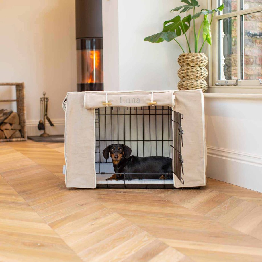 Dog Crate Cover In Savanna Oatmeal by Lords & Labradors