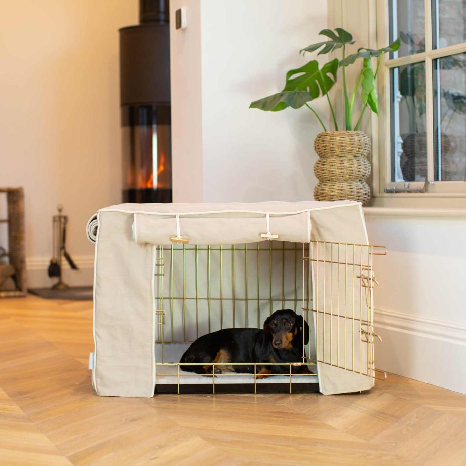 Dog Crate Cover In Savanna Oatmeal by Lords & Labradors