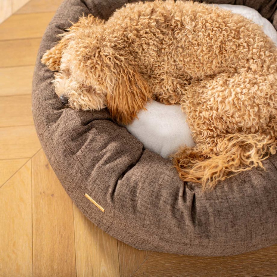 Donut Bed With Removable Covers in Inchmurrin Umber by Lords & Labradors