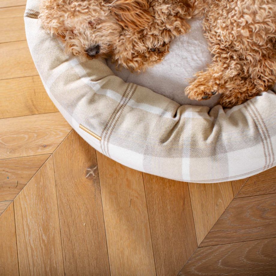 Donut Bed With Removable Covers in Balmoral Natural Tweed by Lords & Labradors
