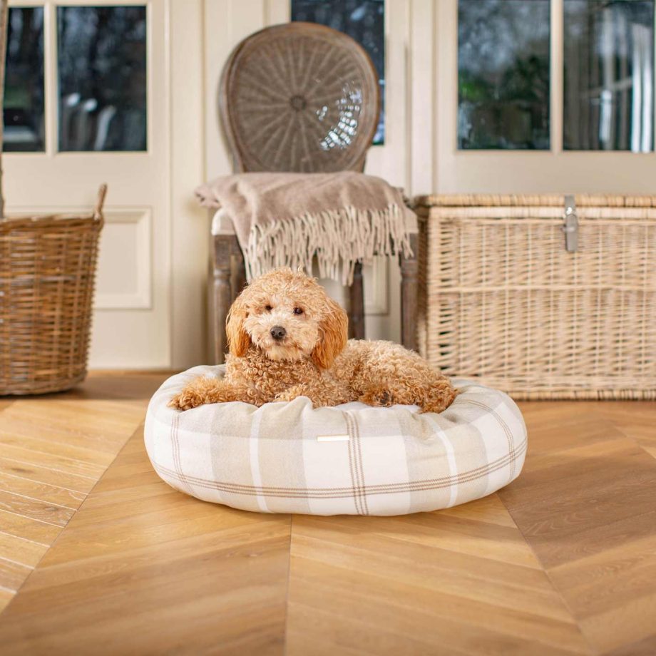 Donut Bed With Removable Covers in Balmoral Natural Tweed by Lords & Labradors