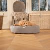 Donut Bed With Removable Covers in Pewter Herringbone Tweed by Lords & Labradors