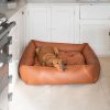 Box Bed With Removable Covers in Rhino Tough Ember Faux Leather by Lords & Labradors