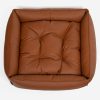 Box Bed With Removable Covers in Rhino Tough Ember Faux Leather by Lords & Labradors