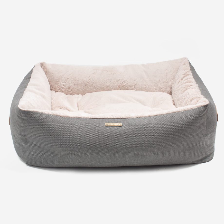 Essentials Twill Box Bed in Slate by Lords & Labradors