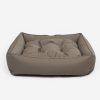 Box Bed With Removable Covers in Rhino Tough Camel Faux Leather by Lords & Labradors