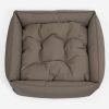 Box Bed With Removable Covers in Rhino Tough Camel Faux Leather by Lords & Labradors