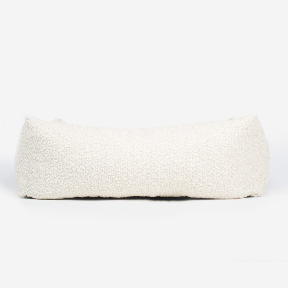 Box Bed With Removable Covers in Ivory Bouclé by Lords & Labradors