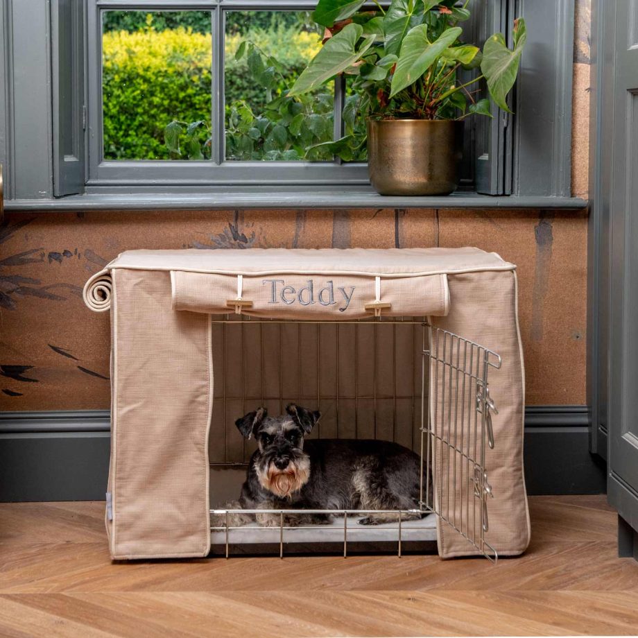 Dog Crate Cover In Savanna Oatmeal by Lords & Labradors