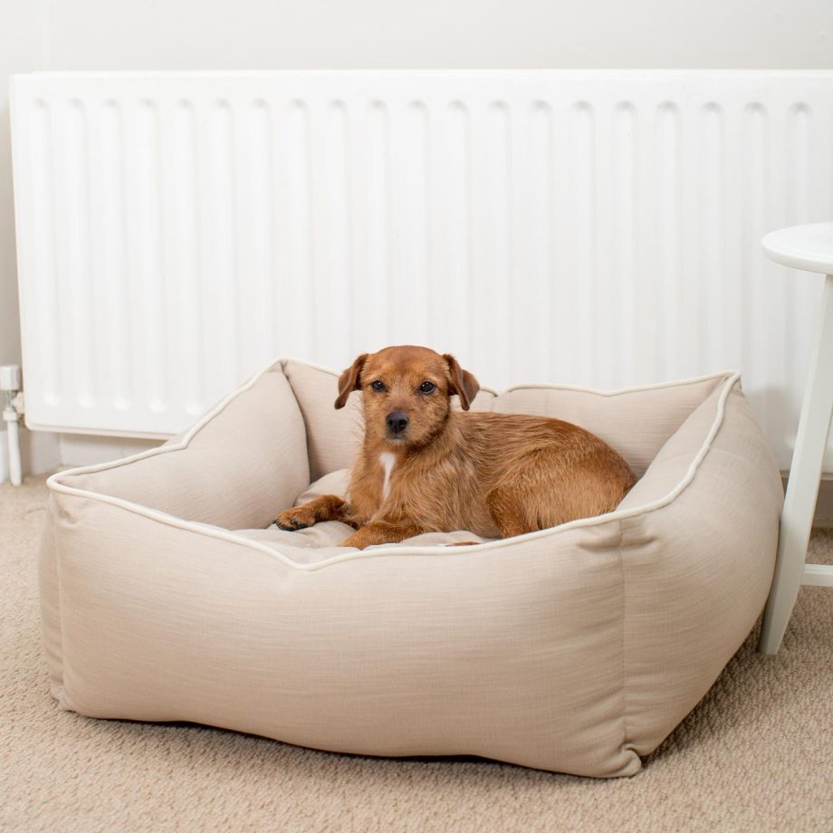 Box Bed With Removable Covers in Savanna Oatmeal by Lords & Labradors